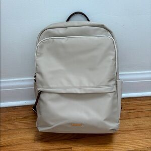 Beige laptop backpack for work travel school